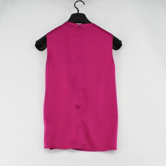 St. John Top XP Petite Womens Pink Liquid Satin Twisted Neck Sleeveless Blouse - Picture 2 of 6